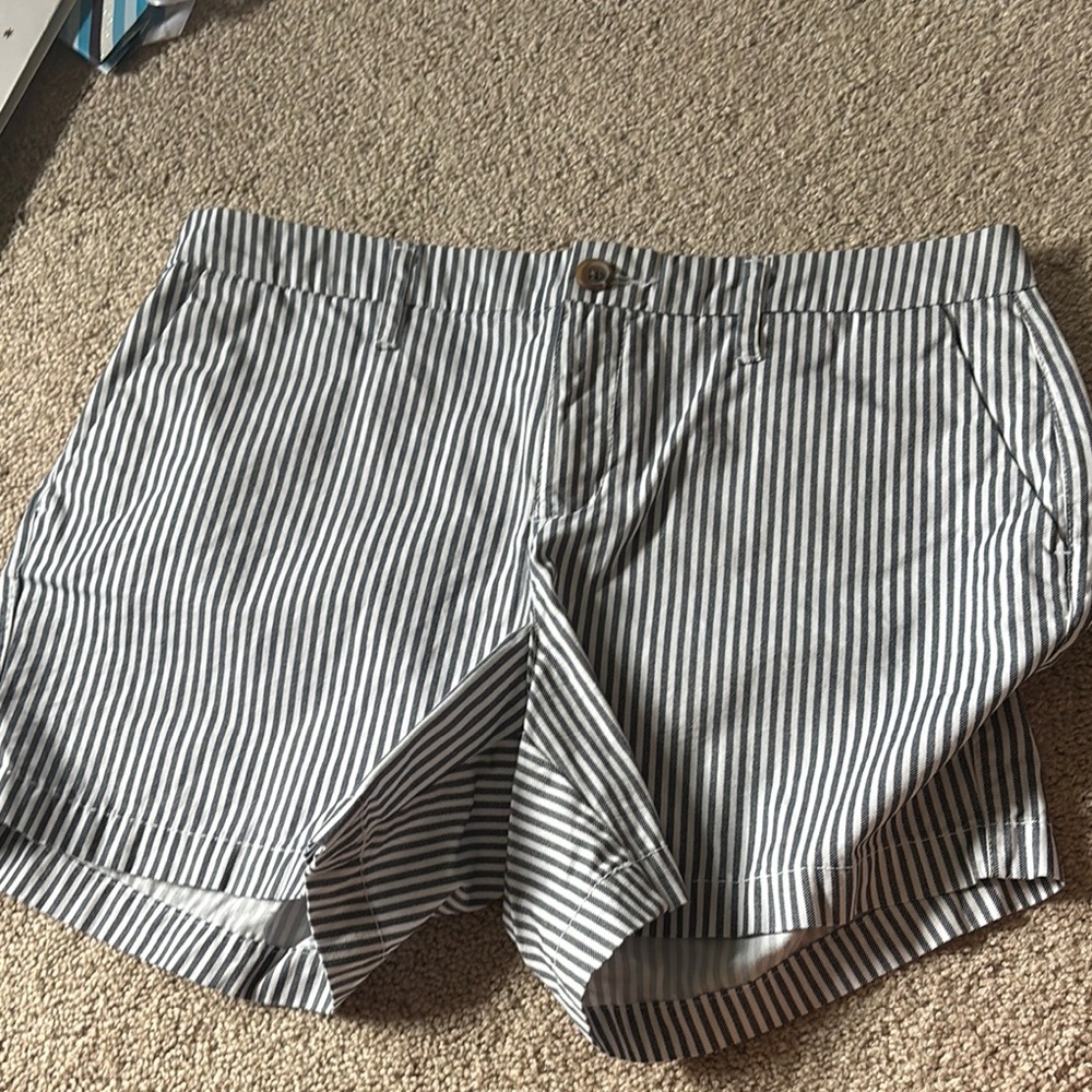Old Navy Navy Blue and White Bermuda Shorts